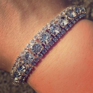 Sparkling Silver tone Bracelets (2)